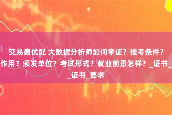 交易鑫优配 大数据分析师如何拿证？报考条件？有何作用？颁发单位？考试形式？就业前景怎样？_证书_要求